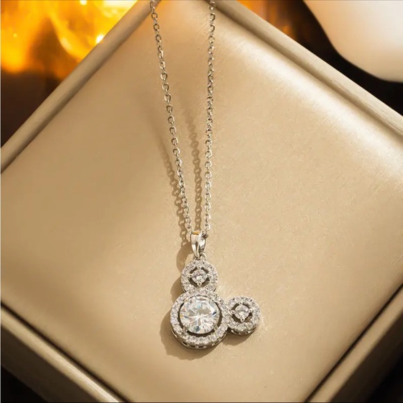 Radiant CZ Mouse Head Pendant Necklace -
Whimsical Design - Picture 5 of 5